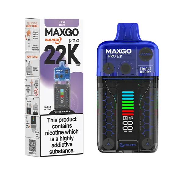 Triple Berry RELX MaxGO Pro 22K Disposable Vape Kit 